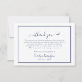 ネイビーエレガントブルーホワイト悔やみや弔慰ありがとう サンキューカード (正面)