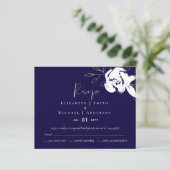 ネイビーエレガントブルーホワイト金ゴールドウェディングRSVP (スタンド正面)
