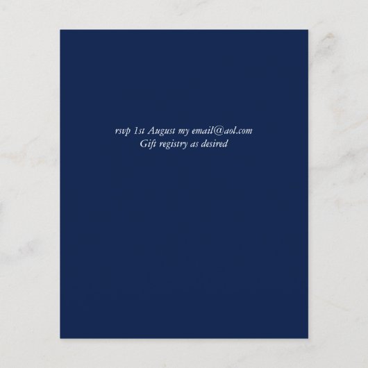 ネイビーエレガントブルーホワイト金ゴールド結婚ズ (裏面)