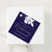 ネイビーエレガントブルーホワイト金ゴールド結婚ズ フェイバータグ (インサイチュ)