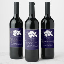 ネイビーエレガントブルーホワイト金ゴールド結婚ズ