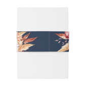 ネイビーエレガントブルーボホシックフローラズ結婚 招待状ベリーバンド (裏面例)