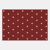 ネイビーエレガントブルーマルーン緑の星模様ギフト ラッピングペーパーシート (正面3)