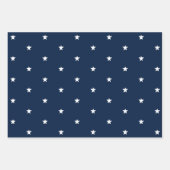 ネイビーエレガントブルーマルーン緑の星模様ギフト ラッピングペーパーシート (正面)