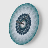 ネイビーエレガントブルーマンダラ ラージ壁時計 (傾斜)