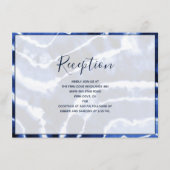 ネイビーエレガントブルーマーブル絞り染めウェディングレセプション エンクロージャーカード (正面)