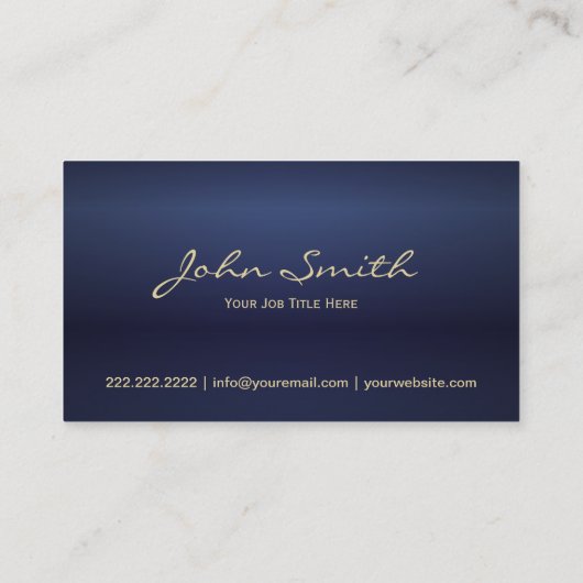 ネイビーエレガントブルーメタリックプロフェッショナル 名刺 (裏面)