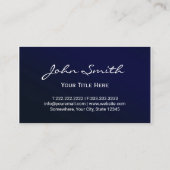 ネイビーエレガントブルーメタリックプロフェッショナル 名刺 (裏面)