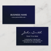 ネイビーエレガントブルーメタリックプロフェッショナル 名刺 (正面/裏面)