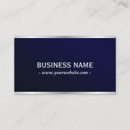 ネイビーエレガントブルーメタリックプロフェッショナル 名刺