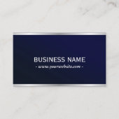 ネイビーエレガントブルーメタリックプロフェッショナルQRコード 名刺 (正面)