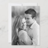 ネイビーエレガントブルーモダンフォト結婚ズ 招待状 (裏面)