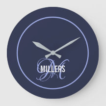 ネイビーエレガントブルーモノグラム姓  