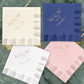 ネイビーエレガントブルーモノグラム結婚ズ 箔ナプキン