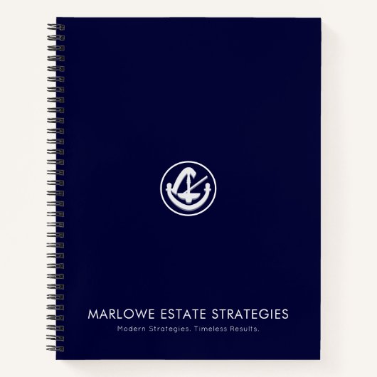 ネイビーエレガントブルーリーガルテーマ手帳 ノートブック (正面)