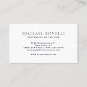 ネイビーエレガントブルーレザールックプロフェッショナル 名刺 (裏面)