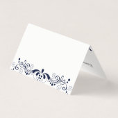 ネイビーエレガントブルーヴィンテージスワールレース 名刺 (裏面)