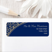 ネイビーエレガントブルー差出人住所 ラベル (インサイチュ)