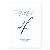 ネイビーエレガントブルー書道テーブ結婚ル4 テーブルナンバー (裏面)