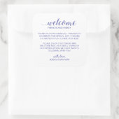 ネイビーエレガントブルー結婚の歓迎抱き枕バスケット スクエアシール (バッグ)