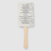 ネイビーエレガントブルー結婚式 プログラム ハンドファン (裏面)