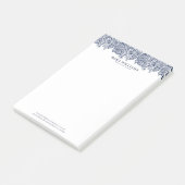 ネイビーエレガントブルー華美フローラペイズリーレース ポストイット (アングル)