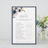 ネイビーエレガントブルー赤面ピンクブライダルシャワーゲーム (スタンド正面)