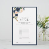 ネイビーエレガントブルー赤面ピンクブライダルシャワーゲーム (スタンド正面)