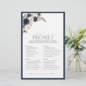 ネイビーエレガントブルー赤面ピンクブライダルシャワーゲーム (スタンド正面)