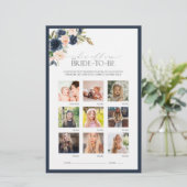 ネイビーエレガントブルー赤面ピンクブライダルシャワーゲーム (スタンド正面)