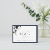 ネイビーエレガントブルー赤面フローラブライダルシャワーゲーム エンクロージャーカード (スタンド正面)