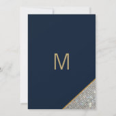 ネイビーエレガントブルー金ゴールドシルバーグリッターバチェロレッテ 招待状 (裏面)