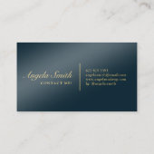 ネイビーエレガントブルー金ゴールドモノグラムイニシャル 名刺 (裏面)