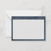 ネイビーエレガントブルー金ゴールド詳細プロフェッショナル ノートカード (正面)