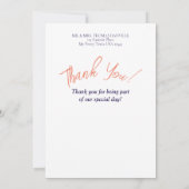 ネイビーエレガントブルー銅バラ結婚金ゴールドの写真 サンキューカード