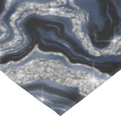 ネイビーエレガントブルー&シルバーグリッター瑪瑙パターン テーブルクロス (アングル)