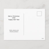 ネイビーエレガントブルー&ホワイトハッピーホリデーポストカード シーズンポストカード (裏面)