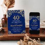 ネイビーエレガントブルー&金ゴールド40th誕生日招待状 招待状<br><div class="desc">Navy Blueと金ゴールド誕生日招待状で特別な日エレガントにエレガンスのtouchを追加。濃厚なネイビーブルーの背景に黄金の紙吹雪を搭載し、あなたのお祝いのためのトーンを設定するのに最適な選択である。詳細カスタマイズを輝かせイベントを。今日注文しろ！</div>