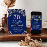 ネイビーエレガントブルー&金ゴールド70th誕生日招待状 招待状<br><div class="desc">Navy Blueと金ゴールド誕生日招待状で特別な日エレガントにエレガンスのtouchを追加。濃厚なネイビーブルーの背景に黄金の紙吹雪を搭載し、あなたのお祝いのためのトーンを設定するのに最適な選択である。詳細カスタマイズを輝かせイベントを。今日注文しろ！</div>