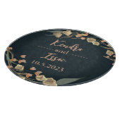 ネイビーエレガントベージュ植物学結婚院 カッティングボード (角)