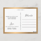 ネイビーエレガントホリデー応援フォトコラージュ金ゴールド ポストカード (裏面)