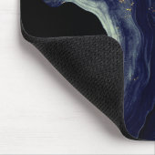 ネイビーエレガントマーブルアートフェイク金ゴールドグリッター マウスパッド (コーナー)