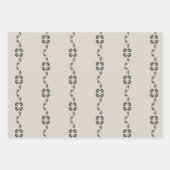 ネイビーエレガントラストアールヌーボーヴィンテージフローラ ラッピングペーパーシート (正面2)