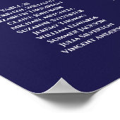 ネイビーエレガントル・ブルーの結婚座席表25 ポスター (角)