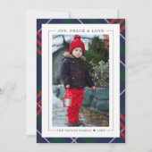 ネイビーエレガントレッド・グリーンタータンチェックプライド写数々の真 シーズンカード (正面)