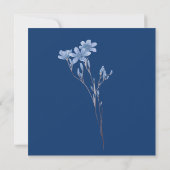 ネイビーエレガントワイルドフラワーホワイトスクリプトブライダルシャワー (裏面)