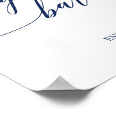 ネイビーエレガント習字シガーバー標識 ポスター (角)