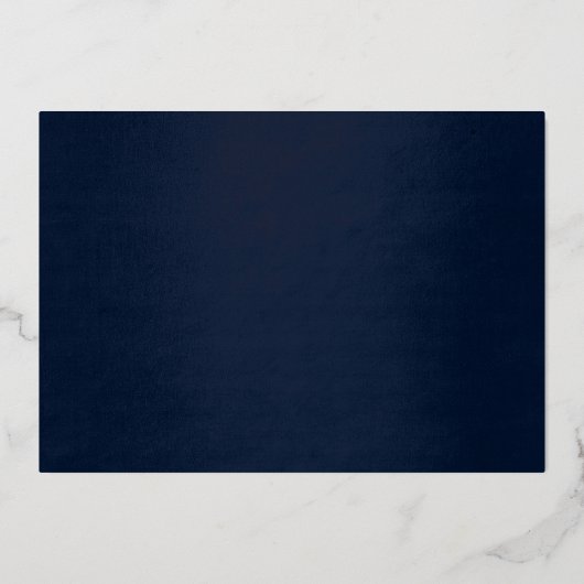 ネイビーエレガント金ゴールドツリークリスマスパーティー 箔招待状 (裏面)