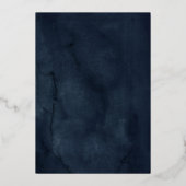 ネイビーエレガント金ゴールドバタフライキンセアニェラ 箔招待状 (裏面)