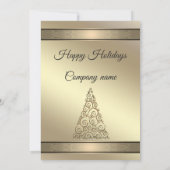 ネイビーエレガント金ゴールドホリデーパ企業のーティー 招待状 (裏面)